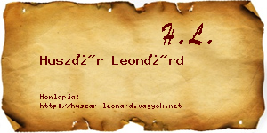 Huszár Leonárd névjegykártya